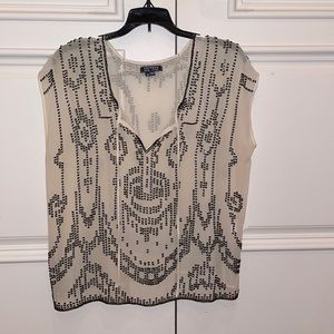 Gryphon White Silk Beaded Top